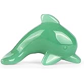 Hxswkk 3" Green Jade Crystal Dolphin Statue Crystal Dolphin Figurine Collectibles,Dolphin Gifts for Women, Sea Animal Sculpture, Home Office Desk Decoration Ornaments Green Aventurine