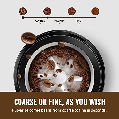 SHARDOR Electric Coffee Bean Grinder with Stainless Steel Blades, Small