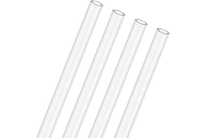 M METERXITY 4-Pack Clear Rigid Acrylic Pipe, 3mm[0.12"] ID x 5mm[0.2"] OD Plastic Round Tube for Water Cooling System/Lamps/F