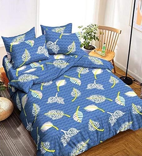 Homescape Superior 160 TC 100% Fine Cotton Double Bedsheet with 2 Pillow Covers(90x100 inches)