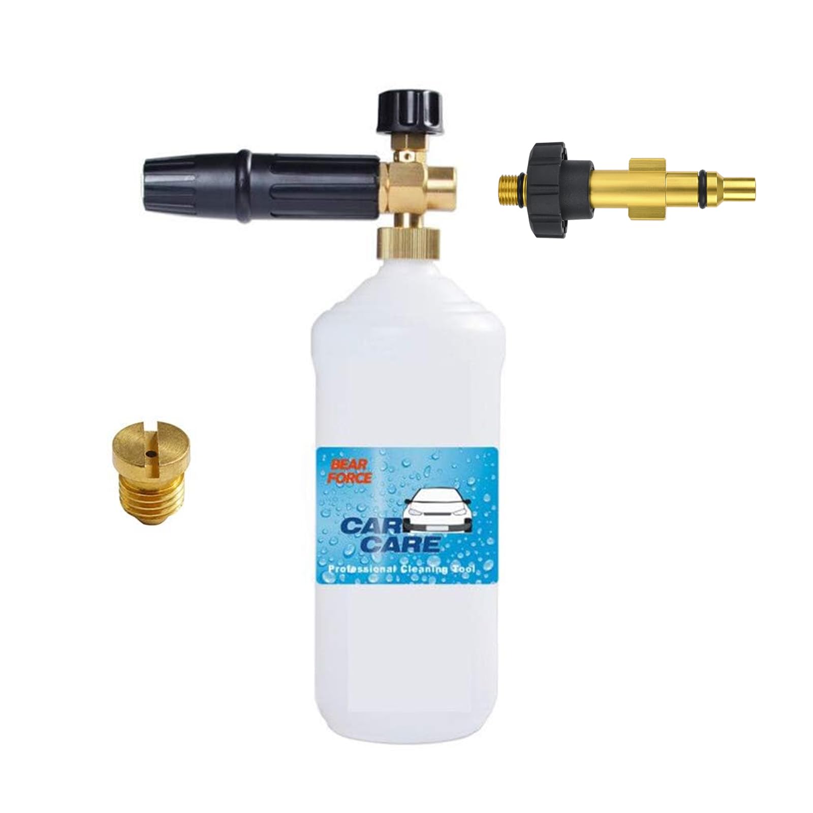 Pressure Washer Snow Foam Lance with Specified Connector, Adjustable Foam Gun 1L Bottle, Jet Car Wash Foam Nozzle, Compatible with Lavor Lavorwash Vax Champion Sterwins high Pressure Washer