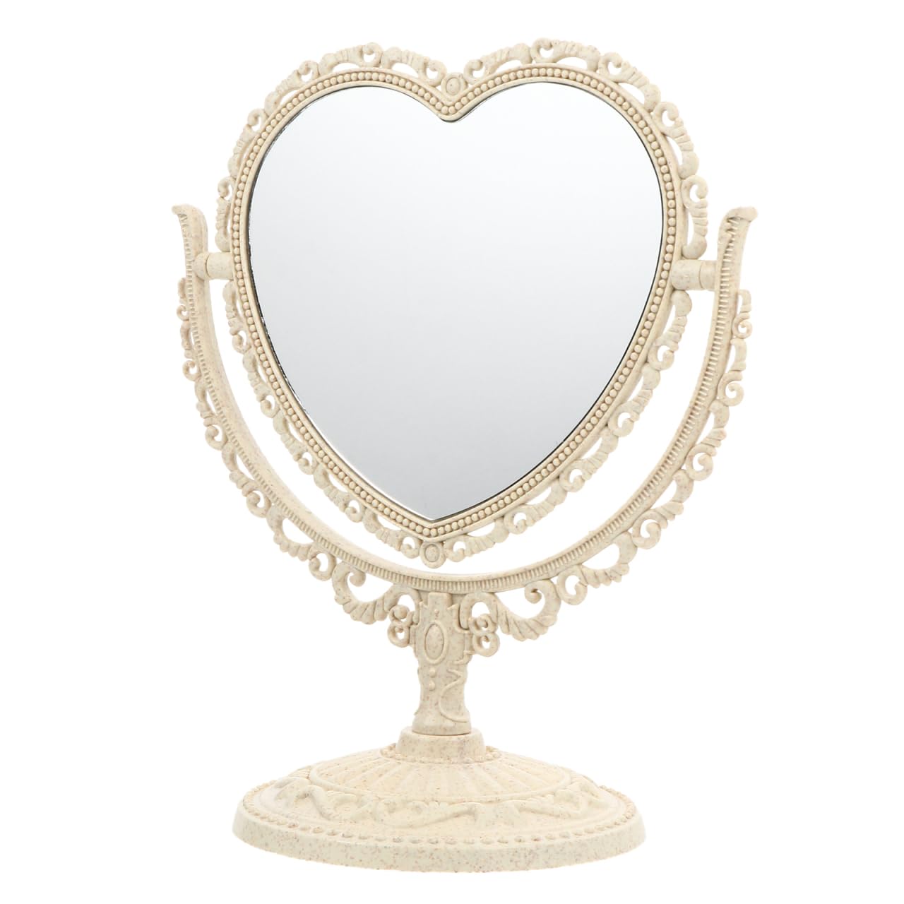 Uonlytech Vintage Desktop Makeup Mirror Double Sided Swivel Cosmetic Mirror Adjustable Angle for Dressing Table