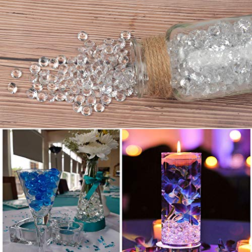 Meching Clear Acrylic Diamonds Crystals 11OZ(1100 PCS) Round Diamond Crystals Treasure Gems for Table Scatters, Vase Fillers, Event, Wedding, Birthday Decoration Favor, Arts & Crafts (Clear)