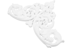 TOYANDONA European Style Ceiling Medallion White Decorative Onlay for Ceiling Light Fixture Unpainted