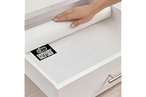 GORILLA GRIP DripGuard Drawer and Shelf Liner for Cabinet, Slip Resistant Non Adhesive Protection for Kitchen, BPA Free Smooth Surface Plastic Liners for Cabinets, Bathroom Drawers, 12x20, White