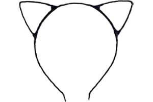 LOVINSHOW Chiffon Cat Ears Headband Hair Accessory, Black