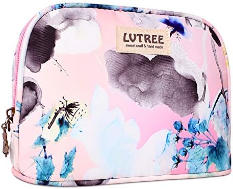 Lvtree Cosmetic Bag Makeup Case Toiletry Bag, Portable Small Handy Waterproof Travel Hanging Organizer Case Pencil Pen Multifunction Purse for Women Girls Countryside Flower Floral, Wash Painting
