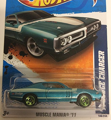 2011 Hot Wheels '71 Dodge Charger Teal #108/244