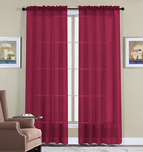 Wpm  60 x 63-inches sheer window elegance curtains/drap…