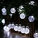 Lumitify 2 Pack Globe Solar String Lights Outdoor, 19.7ft 30 LED Fairy Crystal Ball Solar Decorative Lights (White)