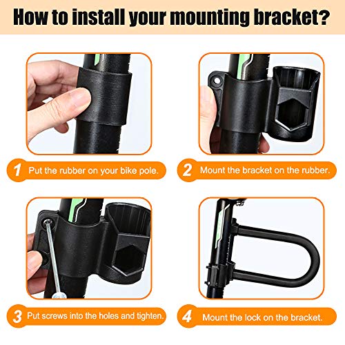 Aibrisk Bike U Lock with Cable, Heavy Duty Bicycle Lock with 4ft Flex