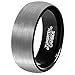 MNH Tungsten Wedding Band-Mens Tungsten Ring-Black Plated Inner Ring- 8mm Brushed Surface