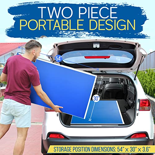 SereneLife Mesa de Ping Pong Tamaño Completo Plegable, Portátil, Incluye Red, Pinzas y Postes, Diseño Ahorrador de Espacio