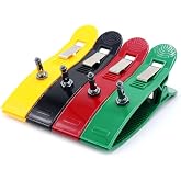 4PCS Universal Limb Clamps Electrodes with Screw for Adult, Multiple Color Clip Adapter Set for 4MM Banana, 3MM DIN, Snap and Pinch, Metal Spring Clip + Ag/AgCl Connector
