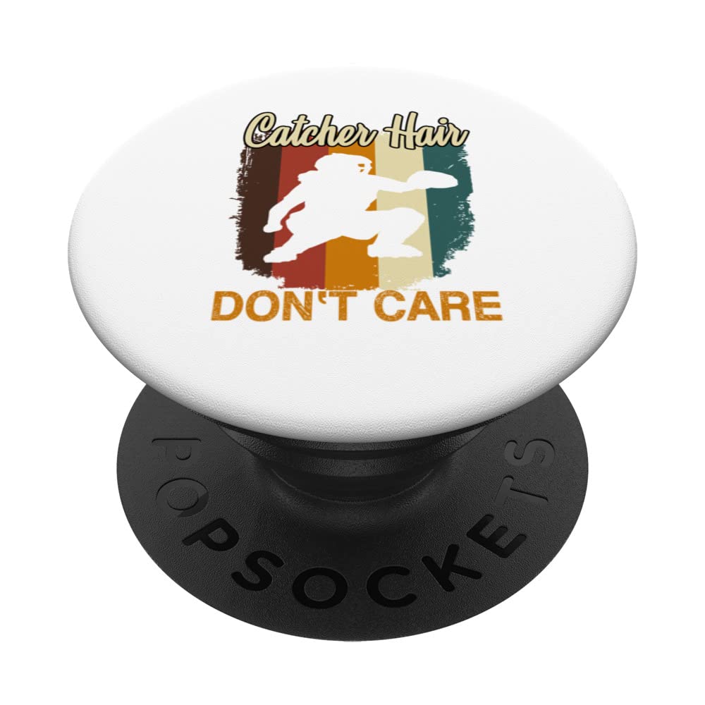 Softball Catcher Hair Don't Care Shirt - Softball Catcher PopSockets Swappable PopGrip