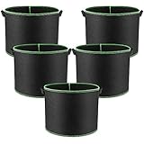 3 Gallon Grow Bags with Handles, Durable and Aesthetic. Honeforest Aeration Fabric Pots(5 Pack)- Ideal Plant Pots for Tomatoes, Peppers, Potatoes, Cucumbers, Beans, Onions, etc