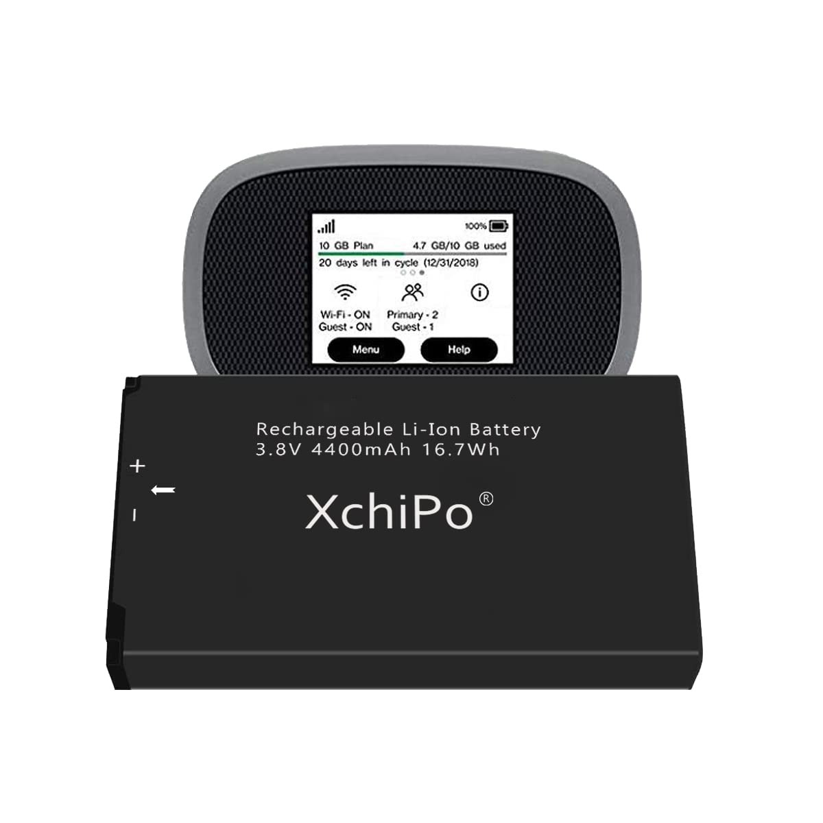 XCY New 4400mAh Replacement Battery for Novatel Jetpack MiFi 7730L Mobile Hotspot 40123117 (1 Pack)