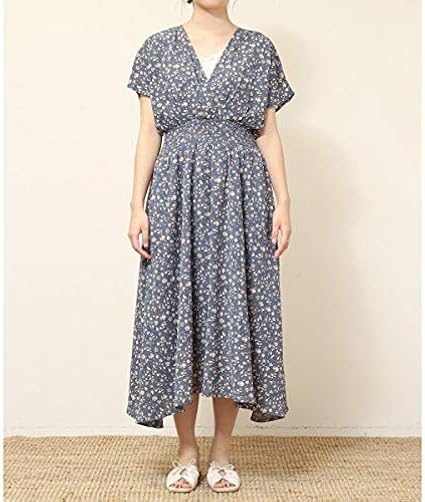 Amazon レイカズン Ray Cassin 花柄カシュクールワンピース 黒 Free ワンピース チュニック 通販