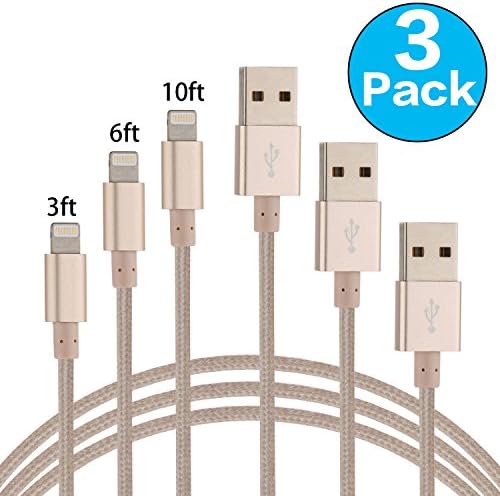 Lightning Cable,Fengyun iPhone Charger to USB Syncing and Charging Cable Data Nylon Braided Cord Charger for iPhone 7/7 Plus/6/6 Plus/6s/6s Plus/5/5s/5c/SE and more