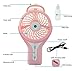 Topwell Handheld Mini USB Misting Fan Water Spray Fan Rechargeable Portable Personal Cooling Mist Humidifier Fan (Pink)