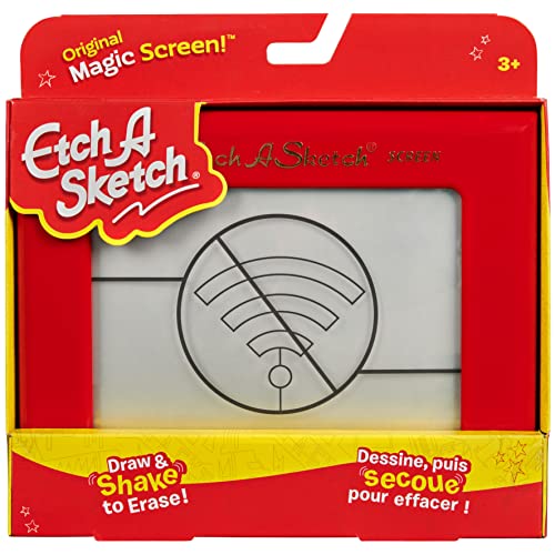 etch a sketch, classic red drawing toy with magic screen, for ages 3 and up