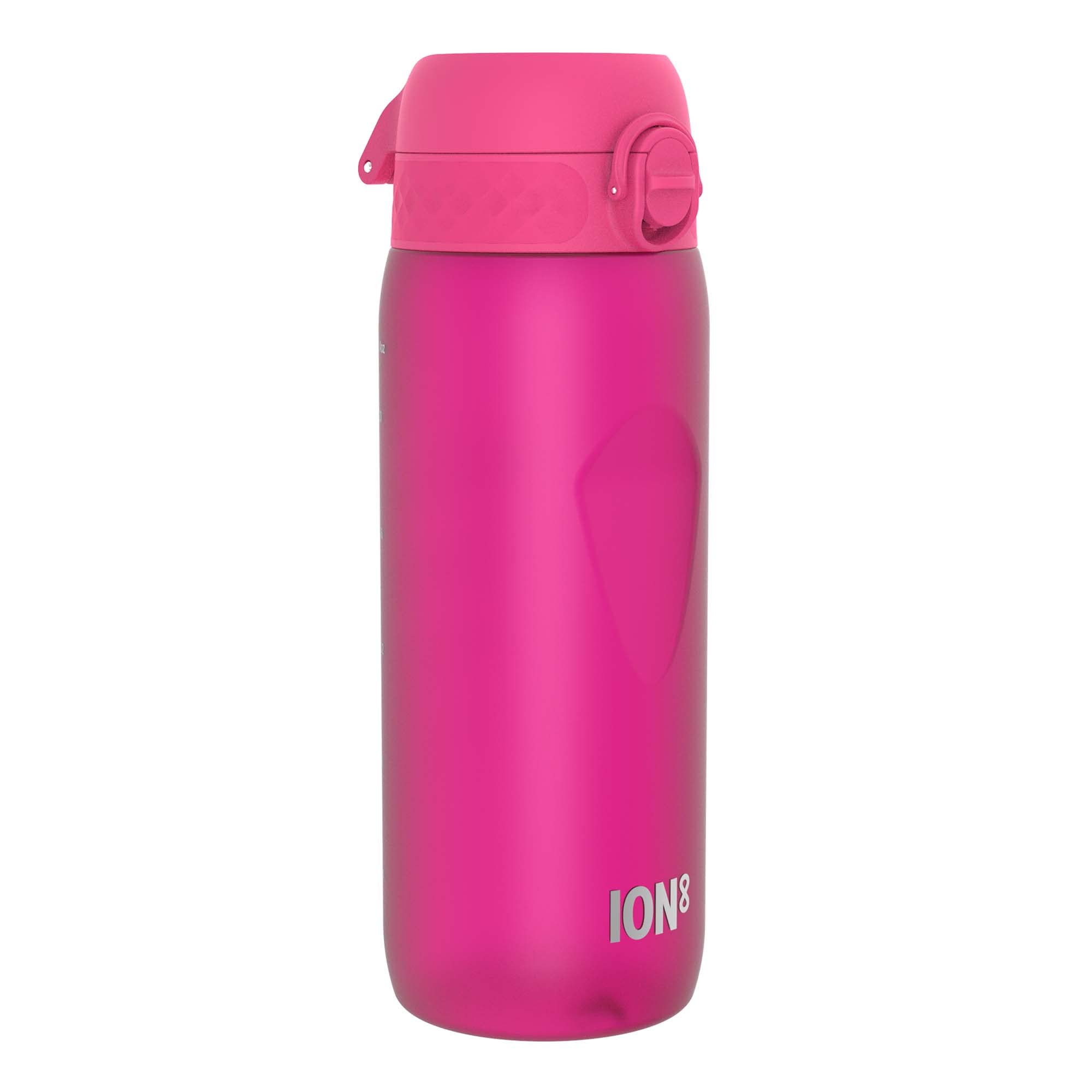 Ion8 Sports Water Bottle, 750 ml/24 oz, Leak Proof, Easy to Open, Secure Lock, Dishwasher Safe, BPA Free, Flip Cover, Carry Handle, Soft Touch Contoured Grip, Easy Clean, Odour Free, Pink — image 1