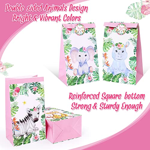 Safari Goodie Bags Jungle Party Favors Bags Pink Floral Wild Animals