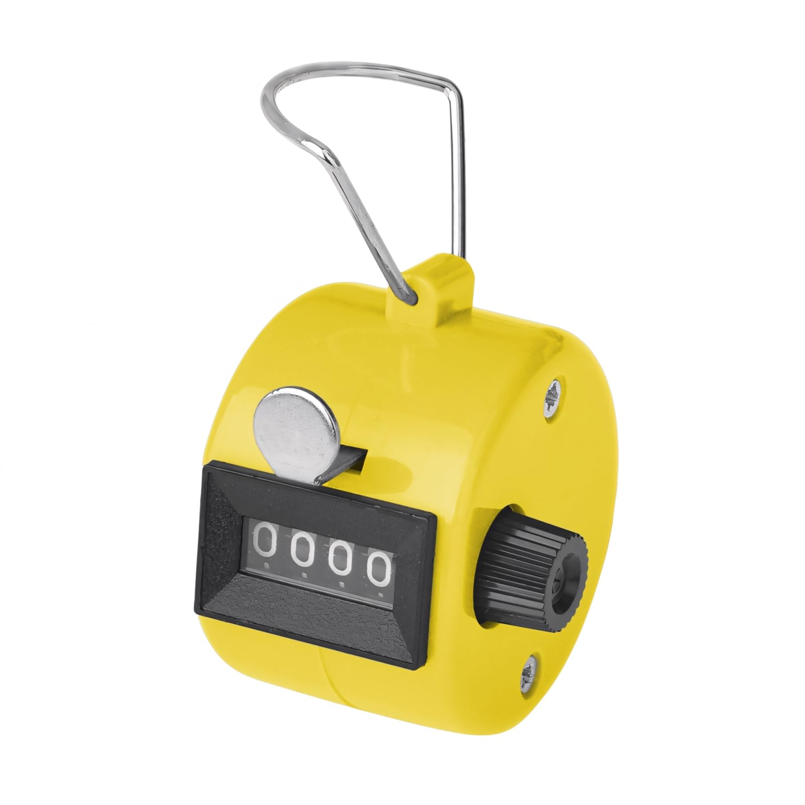 GOGO Handheld Tally Counter, Plastic 4 Digit Palm Clicker, Manual Mechanical Counter for Sport Events, Knitting - Yellow