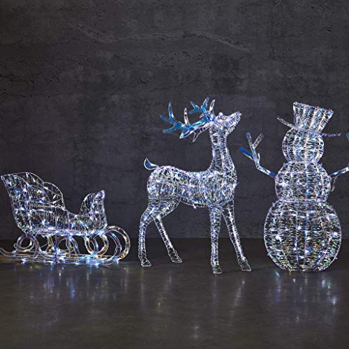 NOMA PreLit LED Light Up Twinkling Iridescent Snowman with Top Hat