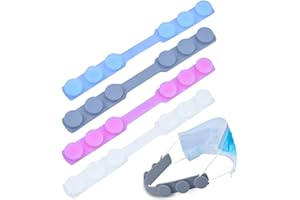 Bouti1583 Silicone Mask Extender Soft Extension with Earrings Stand Mask Buckle Mask Hook Adjustable Extended Belt Ear Protection Sport Fan Buckle (Clear White + Light Gray + Sky Blue + Pink)