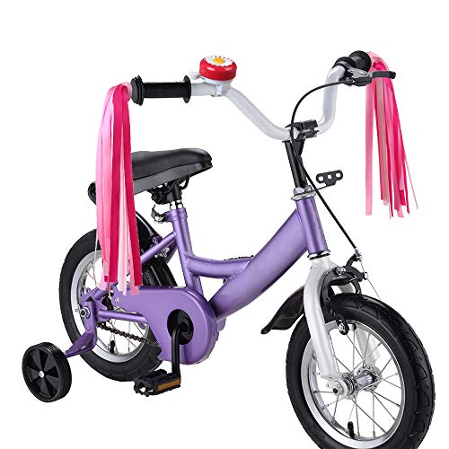 MINIFACTORY Girl's Bike Bell + Streamer Set, Kid's Bike Bell with