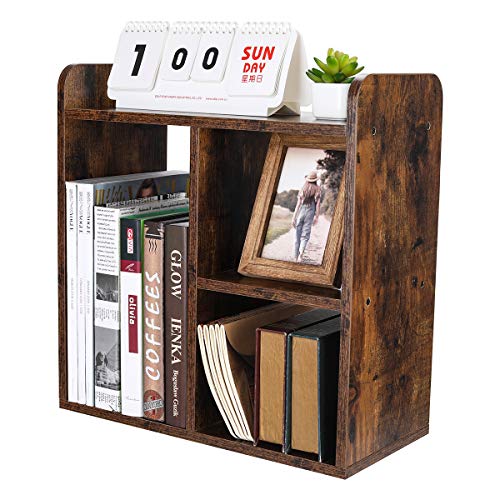 PAG Desktop Bookshelf Freestanding Countertop Bookcase Wood Desk