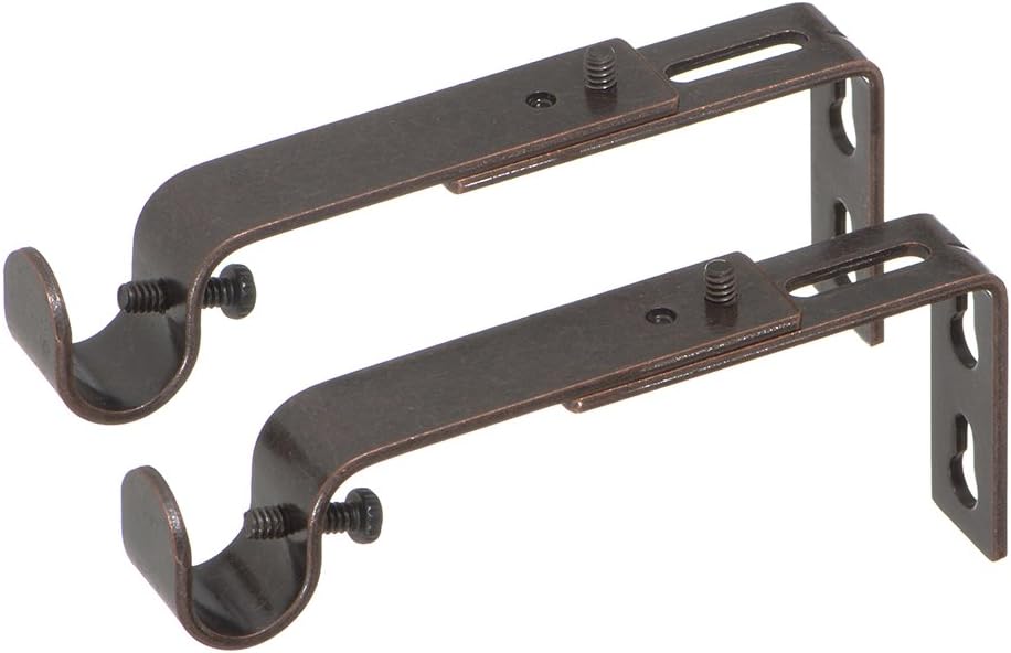Ivilon Adjustable Brackets for Curtain Rods - for 1/2 or 5/8 Inch Rods. Set of 2 - Oil Rubbed Bronze: Home & Kitchen
