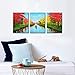 JoyArt - Red Trees Painting 4 Seasons Canvas Prints Artwork on Canvas Framed Wall Art for Home Decorations Wall Decor Ready to Hang 3pcs/Set