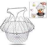 Xrten Colander Folding Net Steam Basket Cooking Tools,304 Foldable Kitchen Steam Rinse Strain Fry