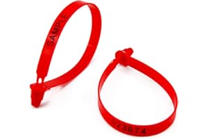 Leadseals(R) 500 PCS Red Tite-Lock Plastic Tractor Truck Door Seal Tamper Evident Security Tags Numbered Safty Disposable Locks for Trailer Logistics Shipping Transport