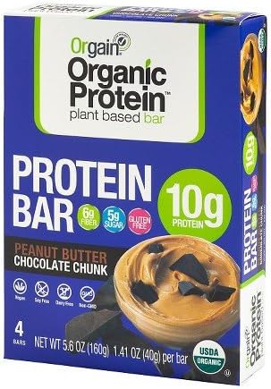 Organic protein Peanut Butter Chocolate Chunk protein Bars 5.6oz