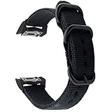 Gear S2 Watch Bands, ViCRiOR Nylon Ballistic Nato Woven Adjustable Replacement Strap Watchand with Adapter Connector for Samsung Gear S2 SM-R720 & SM-R730 Smart Watch, Black
