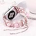 Apple Watch Band,Ezzdo Decorated Handmade Jewelry Faux Pearl Luxury Bracelet Rose Gold Elastic Stretch Replacement Strap + Frame for Women iWatch 38mm 42mm Series 3 2 1 (Pink Jewelry, 38mm)