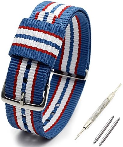 Nato Strap Canvas Fabric Nylon Watch Straps with Stainless Steel Buckle Watch Bands Width18mm 20mm (20mm, 008)