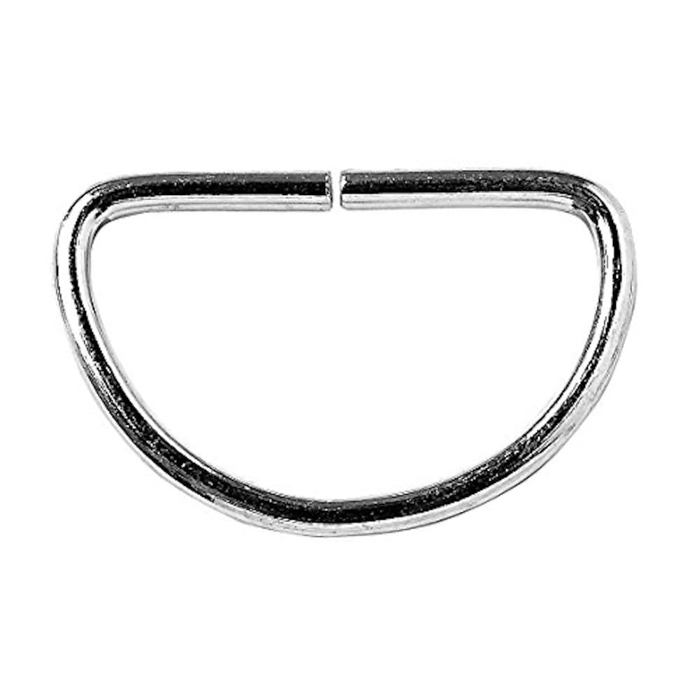 Merriway BH05180 (50 Pcs) Curtain Metal D-Rings Nickel Plated 19mm - Pack of 50 Pieces