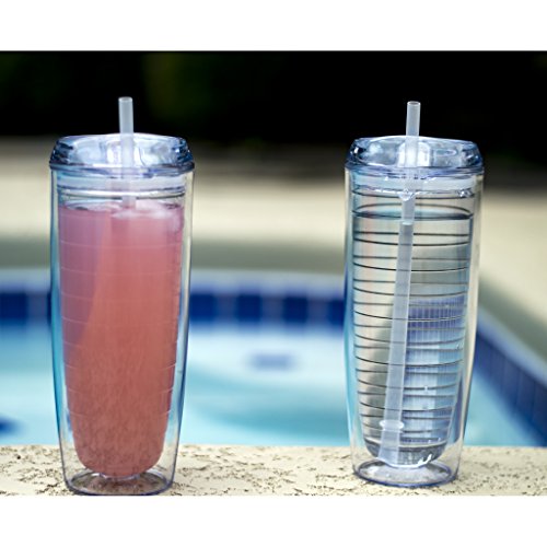 Culver Cool Cup Double Walled Insulated Tall Tumbler with Lid and Straw
