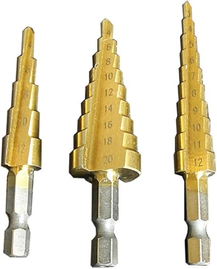 Amazon Co Jp チタンコーティング ステップドリル3 2 19 1mmｘ3本セット収納ケース付 Diy 工具 ガーデン
