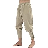Men's Ankle Banded Pants Medieval Viking Navigator Pirate Costume Renaissance Gothic Halloween Cosplay Trousers.