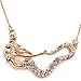 FC JORY Fairytale Rose Gold GP Fairy Mermaid women girl CZ Crystal Pendant Chain Necklace