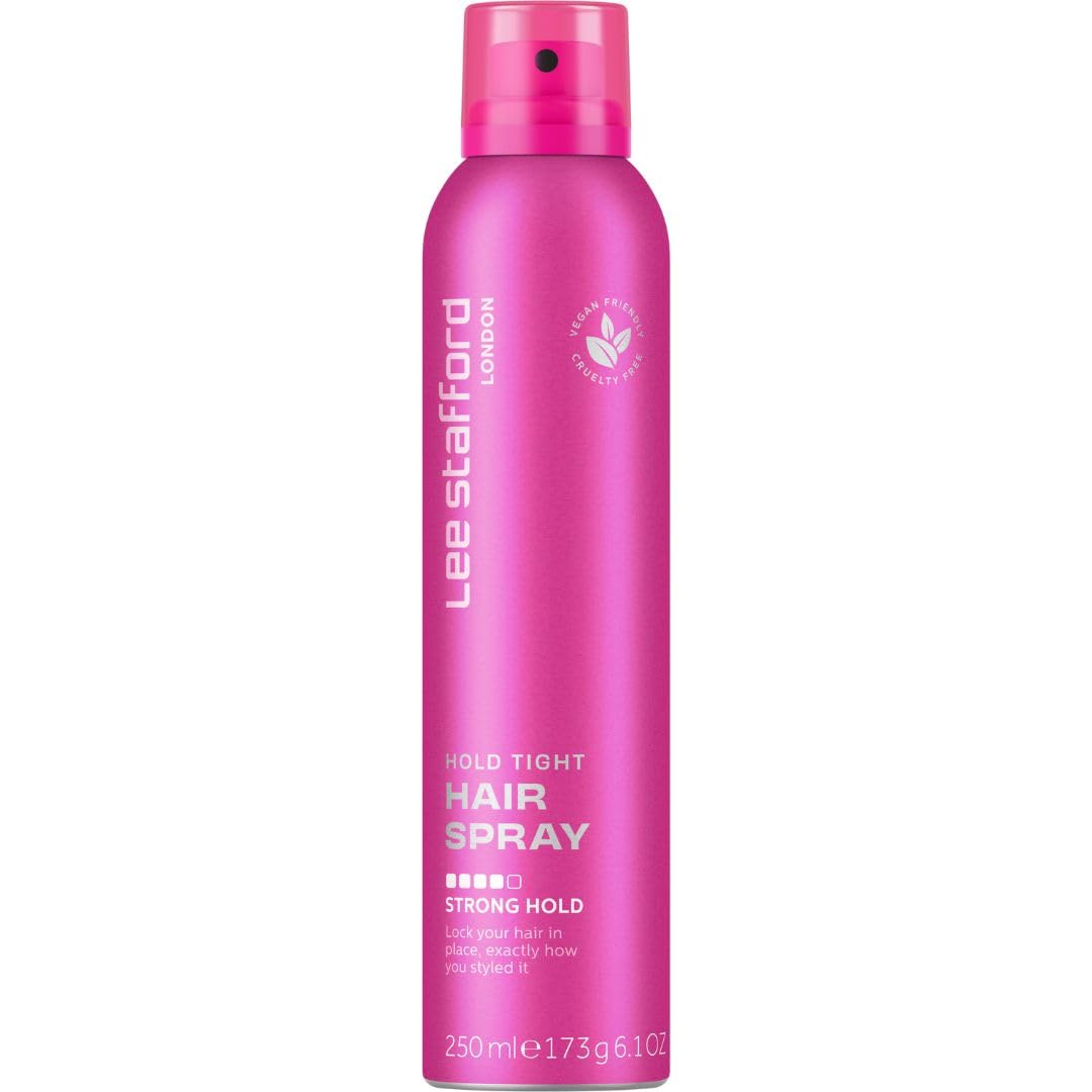 Lee Stafford Hairspray | Hold Tight Hair Spray - Strong Long Lasting Hold Styling Spray, All Day Control, Anti Frizz, Adds Shine & Gloss, Volumizing, for Men & Women, 250 ml