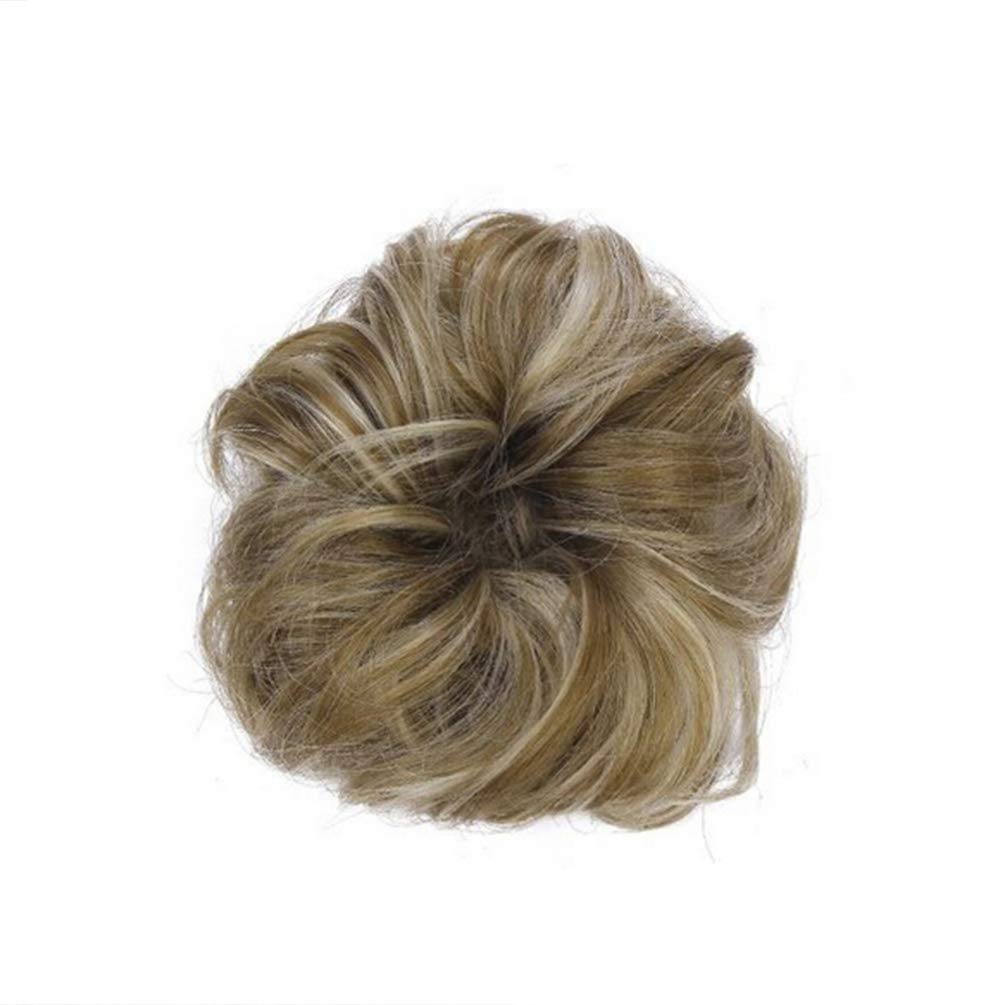 Beaupretty Hair Bun Extensions Synthetic Wavy Curly Messy Donut Chignons Hair Piece Wig Scrunchies Hairpiece for Ladies Girls Female Party