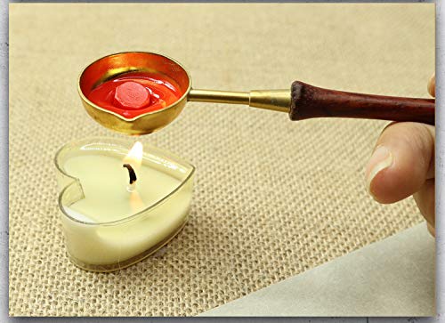 image for MNYR Vintage Elegant Wooden Handle Copper Wax Sealing Stamp Melting Sp