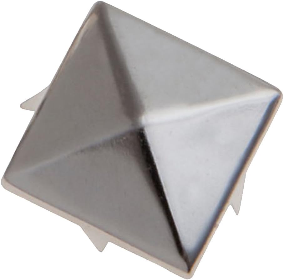 OOOUSE DIY Goth Punk Spikes Spots 10mm Silver Flat Back Metal Pyramid Studs 4 Prongs Leathercraft 100 PCS