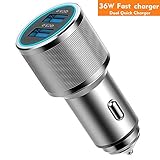 Sodker 6A 36W Dual USB Car Charger Adapter - Dual Quick Charge 3.0 3A - for iPhone Xs X 8 7 6 5 Plus Max Samsung Galaxy S9 S8 S7 S6 and More Devices - Fast LED Chargers